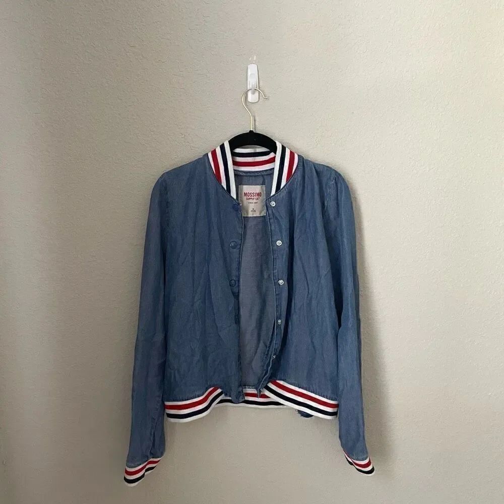 Mossimo Chambray Track Jacket Size Medium